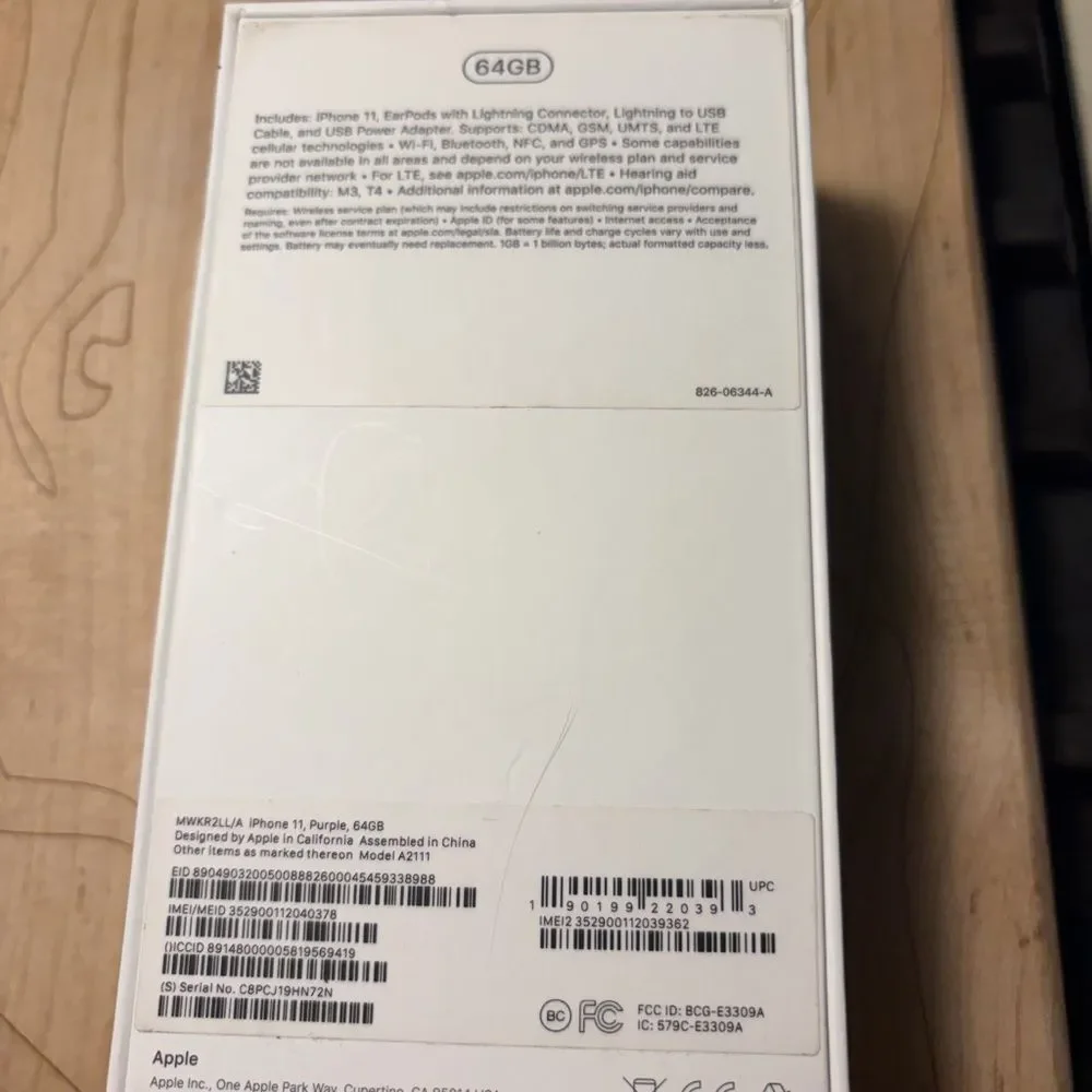 Empty iPhone 11 Purple Box